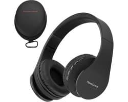 PowerLocus P1 Bluetooth Koptelefoon – Draadloos – Over Ear – Met Microfoon – Inklapbaar - incl. Hoes – Zwart