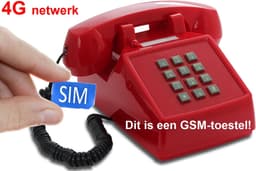 OPIS Push-Me-Fon 4G MOBILE - Retro telefoon voor het 4G mobiele netwerk (SIM-kaart) - rood — thumbnail 1