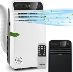 Klarstein Mobiele airconditioner met luchtafvoerslang, 4-in-1 airconditioner met ventilator, luchtontvochtiger & nachtmodus, Kleine & draagbare airconditioner voor thuis & op kantoor, Laag verbruik, 9000 BTU,6 kW voor 33 m² - Afstandsbediening — thumbnail 1