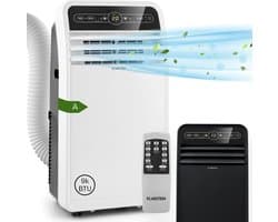 Klarstein Mobiele airconditioner met luchtafvoerslang, 4-in-1 airconditioner met ventilator, luchtontvochtiger & nachtmodus, Kleine & draagbare airconditioner voor thuis & op kantoor, Laag verbruik, 9000 BTU,6 kW voor 33 m² - Afstandsbediening