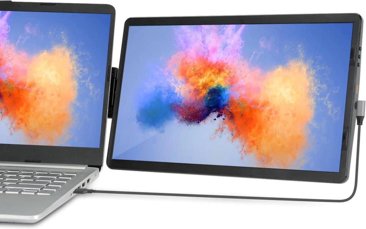 Laptop scherm uitbreider Slim 14.1" - Full HD Portable monitor - USB-C & HDMI - Extra scherm laptop - Plug & Play — afbeelding 1