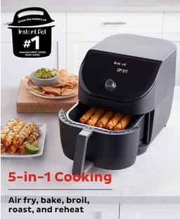 Instant Vortex Slim 5,7L airfryer (zwart) | 20% smaller | superstil met QuickMark | verlengde mand | anti-aanbaklaag | vaatwasmachcinebestendig — thumbnail 8