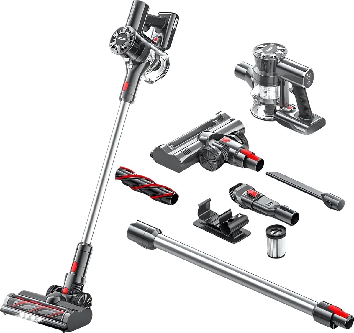 Zedar S600+ Steelstofzuiger draadloos met 4 verschillende opzetstukken - Draadloze stofzuiger - zonder zak op accu- Vacuum cleaner — afbeelding 1