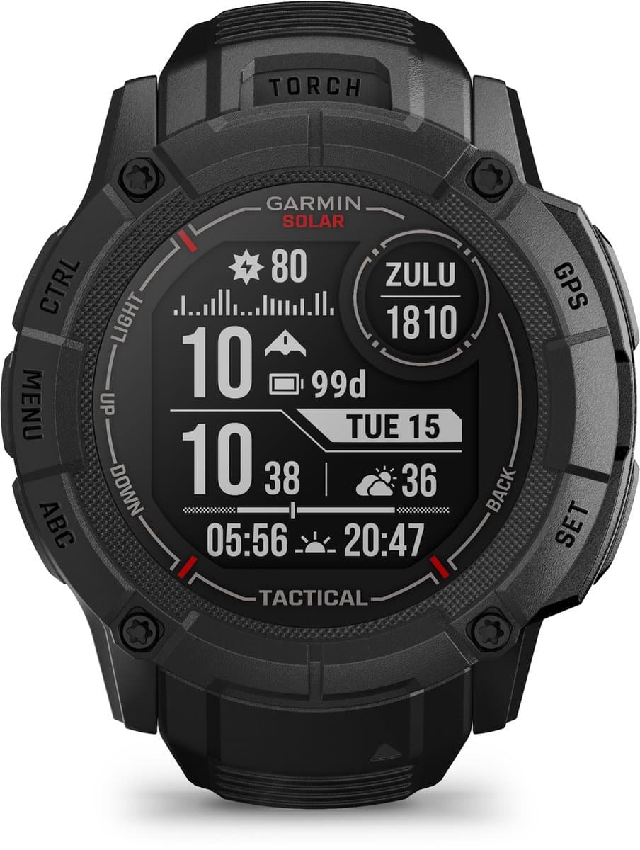 Garmin Instinct 2X Solar - Tactical Edition - Smartwatch - Oneindige batterijduur met Solar - Ingebouwde zaklamp - Multi-band GNSS - Black — afbeelding 1