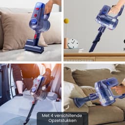 Bradedos® Draadloze steelstofzuiger – Geschikt voor dierenharen – 5 opzetstukken — thumbnail 5