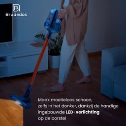 Bradedos® Draadloze steelstofzuiger – Geschikt voor dierenharen – 5 opzetstukken — thumbnail 7