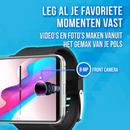 Soundlogic XL Smartwatch Android voor Dames & Heren - Smartwatches - IOS & Android - 16GB, Zilver — thumbnail 8