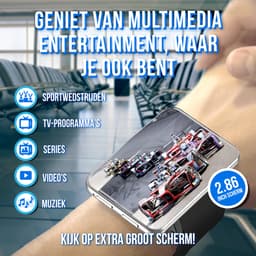 Soundlogic XL Smartwatch Android voor Dames & Heren - Smartwatches - IOS & Android - 16GB, Zilver — thumbnail 2