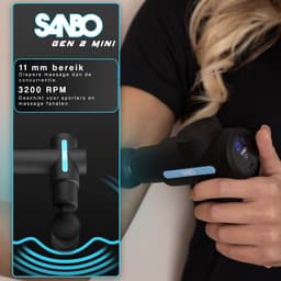 Sanbo Massage Gun Mini Professioneel - incl. 5 Opzetstukken En 6 Intensiteitsstanden - Mini - Sport en Relax Massage Apparaat - Professioneel - Hyrox - Crossfit - Zwart — thumbnail 5