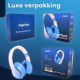 AngelTech Over Ear Kinderkoptelefoon – Hoofdtelefoon kinderen - Volume Begrensd – Draadloos – 20 Uur Speeltijd- Kinder Koptelefoon – Inclusief Audiodraad - Met Microfoon – Noise Cancelling – Blauw of Roze — thumbnail 8