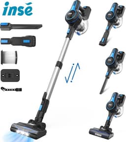 Inse N ST Draadloze Stofzuiger 6-In-1 20kpa Oplaadbare Lichtgewicht Stokstofzuiger Met 2200Mah Batterij, Voor Huishoudelijke Reiniging — thumbnail 1