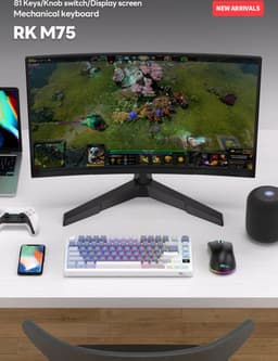 Royal Kludge RKM75 - Mechanisch Gaming Toetsenbord - Gaming Keyboard - Draadloos - Met Display - RGB - Silver Switches — thumbnail 6
