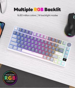 Royal Kludge RKM75 - Mechanisch Gaming Toetsenbord - Gaming Keyboard - Draadloos - Met Display - RGB - Silver Switches — thumbnail 8