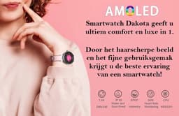 Belesy® Dakota Smartwatch Dames – Smartwatch Heren – Horloge 1.04 inch AMOLED Kleurrijk Touchscreen – Veel Gezondheidsmeters – Fitness Tracker – Agenda & Email & Meldingen – Bluetooth Bellen – Muziek Speler – AI Voice Assistent – Zwart Staal — thumbnail 6