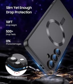 AziLine Magnetische Premium Zwart Hoes voor Galaxy S25 – Stijlvolle Bescherming met Ingebouwde MagSafe en Camera Lens Bescherming Geschikt voor Samsung Galaxy S25 — thumbnail 5