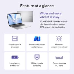 ASUS Vivobook 14 X1407QA-LY043W - Copilot+ Laptop - Snapdragon X - 16GB/512GB - 14 inch — thumbnail 2