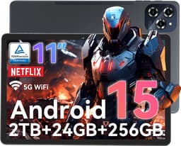 TABWEE W90 Tablet - 24GB RAM - 256GB ROM - 11 Inch - 8000 mAh - 5G WiFi - BT5.0 - Android 15 - Dubbele Simkaart - Grijs — thumbnail 1
