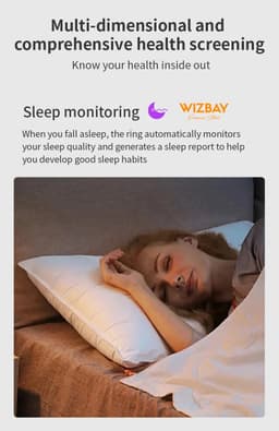 WizBay Premium Select® Zilveren FrostLook Smart Ring Dames Heren - Oplaad Case - Hypoallergeen - Hartslag & Slaap Monitor - IP68 Waterdicht - O2 Meting - Gesture Functie - Multiple Sport Modi - #10 — thumbnail 14