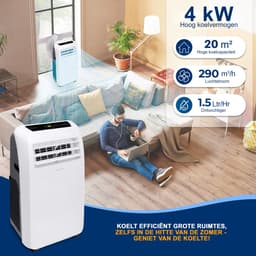 SereneLife Mobiele Airco - 9.000 BTU - 3-in-1 Draagbare Airconditioner - Afstandsbediening en Compleet Raammontage Uitlaatkit - Wit — thumbnail 7
