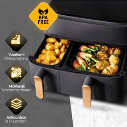 Bewern 2 Stuks Siliconen Bakvormen - 6L en 3L - Geschikt voor Philips Airfryer Dual Basket 3000 Series - Accessoires voor Dubbele Airfryer - Siliconen Bakje — thumbnail 2