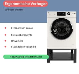 Wasophoogte® Wasmachine verhoger - Wasmachine opbouwmeubel - Wasmachine sokkel - 31cm hoog - Zwart - Universeel — thumbnail 7