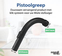 Vervangende Handgreep geschikt voor O.a. Miele C1, C2, S2000, S4000, S5000, S6000, S8000, S2, S4, S5, S6 en S8 series - Pistoolgreep van hoge kwaliteit - Simpel zelf uw greep vervangen van uw stofzuiger! — thumbnail 4