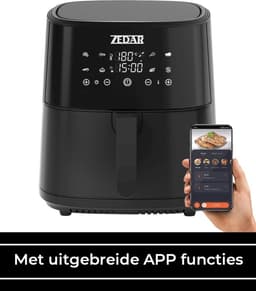 Airfryer XXL - Met APP - Groot 8 Liter - Heteluchtfriteuse - Zwart - Digital Touchscreen - 50 voorgeprogrammeerde gerechten Zedar AF600 — thumbnail 3
