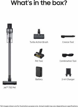 Samsung Jet 75E Pet - Steelstofzuiger - VS20B75AGR5/WA - Zilver - Turbo Action Brush - Pet Tool — thumbnail 19