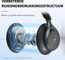 soundcore by Anker Space One Draadloze Over-ear Koptelefoon Zwart - Headphones - Active Noise Cancelling, Multipoint Connection, 55 uur accuduur, Bluetooth 5.3, LDAC, Hi-Res Certified — thumbnail 6