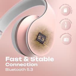 PowerLocus P1 Bluetooth Koptelefoon – Draadloos – Over Ear – Met Microfoon – Inklapbaar - incl. Hoes – Rose Gold — thumbnail 4