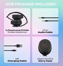 PowerLocus P2 draadloze Over-Ear Koptelefoon Inklapbaar koptelefoon voor kinderen - veilig volume van 85 dB- Bluetooth Hoofdtelefoon - Met microfoon — thumbnail 8
