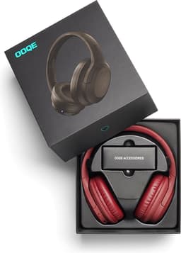 OOQE PRO HX9 - Koptelefoon | Koptelefoon Bluetooth | Koptelefoon Draadloos | Koptelefoon met Microfoon | Passive Noise Cancelling | ClearTone: Zuiver | Nieuwste Bluetooth 5.3 | Opvouwbaar | Ergonomisch | Energiezuinig: Lange Batterijduur | Rood — thumbnail 6