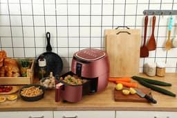 Swiss Pro+ - SP-DAF7LR - airfryer XXXL - Intelligente Heteluchtfriteuse Digitaal- 7 L - XXXL - New Model 2026 - GRATIS Recepten Boek - Touchscreen - TURBO Opwarmen - Rood - 7 liter — thumbnail 14
