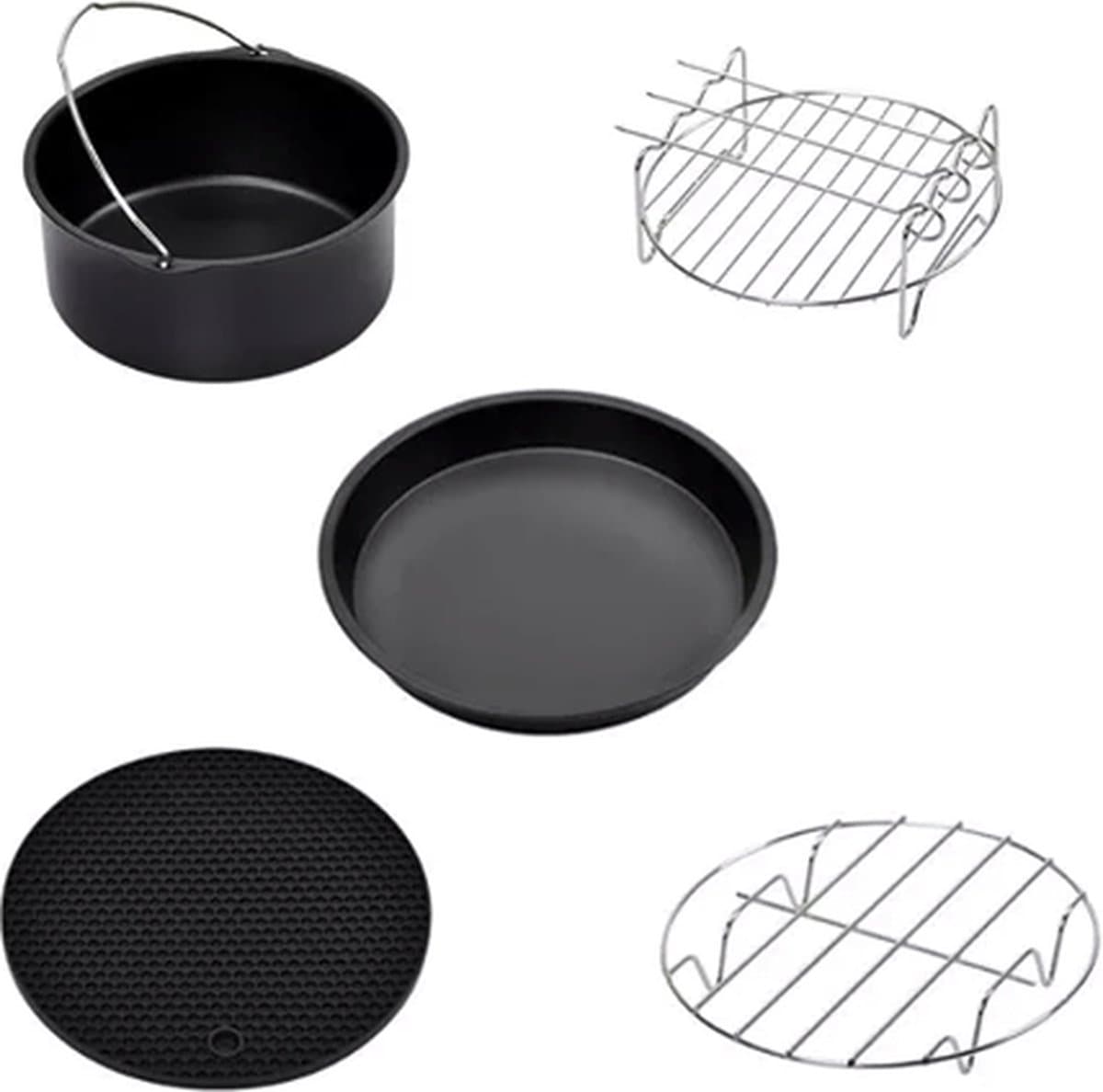 Airfryer Accessoires - 8 Stuks - Aifryer Philips XXL & XL - Airfryer Tefal - Airfryer Bakvorm - Keuken - Airfryer XL - Airfryer XXL - ø 18 cm — afbeelding 1