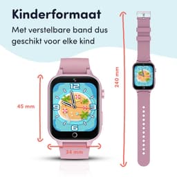 Keebies Smartwatch Kinderen - 5 t/m 12 jaar - Incl. Camera en 26 Kids Spelletjes - 512MB Geheugen - USB Oplaadbaar kinderhorloge - Meisje - Roze — thumbnail 8