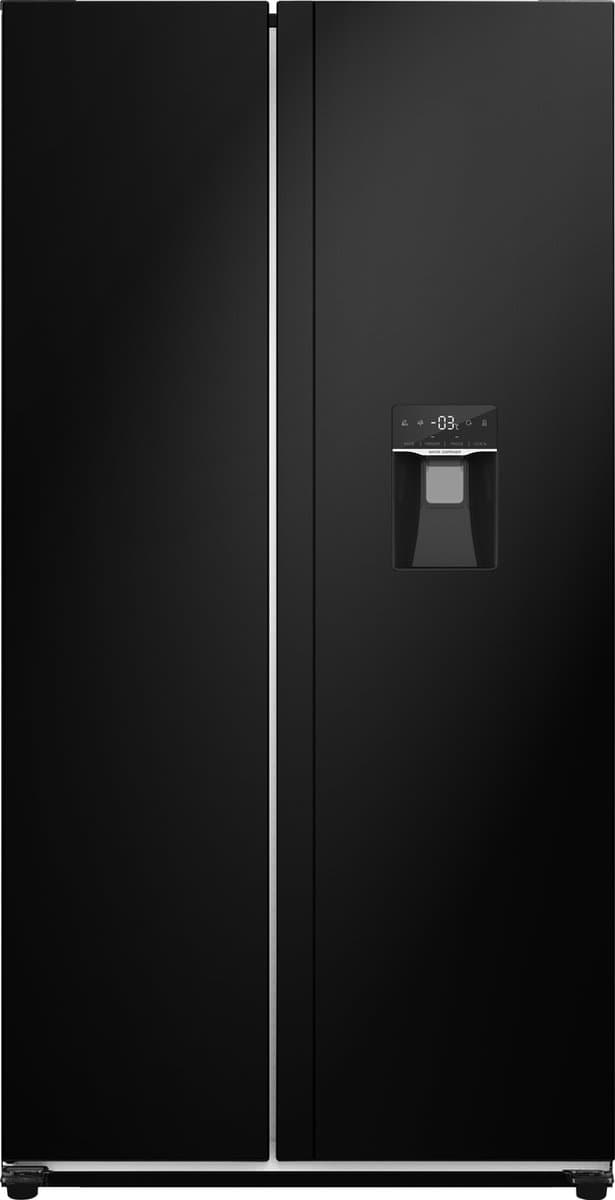 Exquisit SBS239-WS-EB - 5 Jaar garantie - Amerikaanse Koelkast - Waterdispenser - Display - 442 Liter - Zwart — afbeelding 1