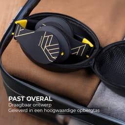 PowerLocus P2 - Draadloze Over-Ear Koptelefoon Inklapbaar - Bluetooth Hoofdtelefoon - Met microfoon – Headphone - Micro SD mode – Incl. Carry Case - Zwart/Geel — thumbnail 10