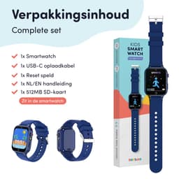 Keebies Smartwatch Kinderen - 5 t/m 12 jaar - Incl. Camera en 26 Kids Spelletjes - 512MB Geheugen - USB Oplaadbaar kinderhorloge - Jongen - Blauw — thumbnail 7
