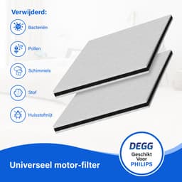 DEGG® - Motorfilter Geschikt voor Philips Stofzuigers - Stofzuigerfilter - Microfilter - Premium Kwaliteit - VOORDEEL-VERPAKKING - 3 STUK(S) — thumbnail 2