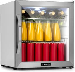 Klarstein Mini Koelkast met Glazen Deur, Mini Koelkast voor Kamer, Kleine Drankkoelkast met Verstelbare Planken, Kleine Koelkast 47 Liter, Indoor/Outdoor Koelkast Stil - Drankenkoelkast - LED-Binnenverlichting Compact - RVS — thumbnail 8