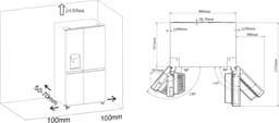 Hisense RS818N4IFD- Amerikaanse koelkast - Energielabel D - Vaste Wateraansluiting - Water- & ijsdispenser - Metal Cooling - No Frost - RVS - Multi-Air Flow - Fast Freeze - 35dB (A) - Inverter Compressor - 632 Liter — thumbnail 4
