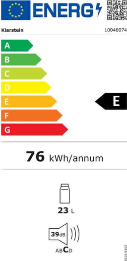 Klarstein Minibar Harlem Drankkoelkast - Mini koelkast - Compressiekoeling - 23 Liter inhoud - 5 Koelstanden: 0 - 10 °C - Energie-efficiëntieklasse E - Gering Bedrijfsgeluid: 39 dB - LED Verlichting - Glazen deur - Roestvrij Staal — thumbnail 8
