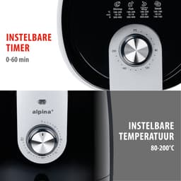 alpina Airfryer 2L - Hetelucht Friteuse - 80 tot 200°C - 900W — thumbnail 5