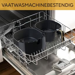 AG Airfryer XXL Premium- Luchtfriteuse - Anti-aanbak - Tot 8 personen- Uitneembare Bak - Vaatwasserbestendig - Met Receptenboek - Extreem Stil- Snelkooktechnologie - Digitaal Display - Tot 200°C - 8 Voorgeprogrammeerde standen. 5.5L Zwart — thumbnail 6