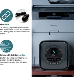 Filair Luchtreiniger - Met Print link - 3 in 1 filter - Luchtreiniger bij printer - Luchtzuiveraar met Hepa filter - Koolstoffilter - Magnetisch - Air Purifier - 30m² - Printer - Zwart — thumbnail 9