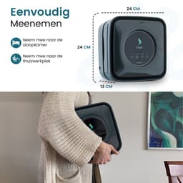 Filair Luchtreiniger - Met Print link - 3 in 1 filter - Luchtreiniger bij printer - Luchtzuiveraar met Hepa filter - Koolstoffilter - Magnetisch - Air Purifier - 30m² - Printer - Zwart — thumbnail 12