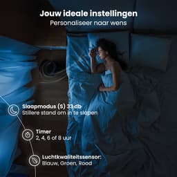 Auronic Luchtreiniger Fresh Pro met HEPA 13 Filter, Ionisator en Koolstoffilter - Ruimtes tot 65m² - CADR-waarde van 300m³/u - Air Purifier - Zwart — thumbnail 7