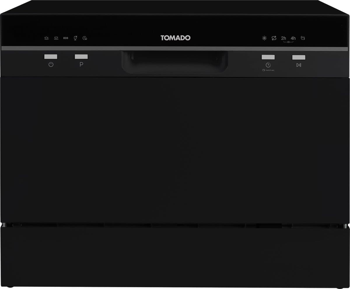 Tomado TDW5501B - Mini vaatwasser - Kleine vaatwasser - Vrijstaand - 6 couverts - 5 programma's - Energieklasse D - Zwart — afbeelding 1