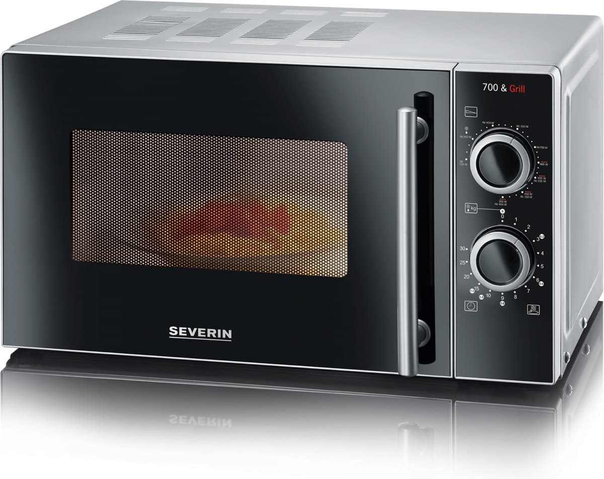 Severin MW 7771 - Magnetron met grill - 20 liter - RVS/Zwart — afbeelding 1