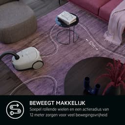 AEG AB61H6SW Allergy 6000 - Stofzuiger met zak - Parketborstel - Dierenhaar - Hepa filtratie - Mini turboborstel - Parketzuigmond - Vacuum cleaner - Alle vloetypen - Wit - 650 watt - Lang snoer 12m bereik - Compact design - 5 extra accessoires — thumbnail 18